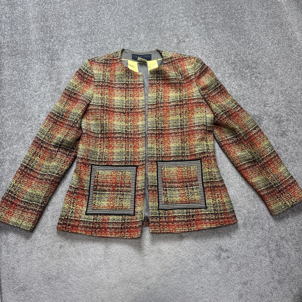 Vintage Harve Benard 10 Women's Blazer Jacket Tweed Houndstooth Colorful Wool